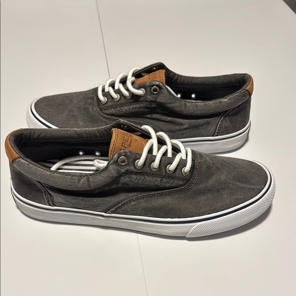 Sperry Gray and Brown Sneakers with Canvas Upper - Picture 1 of 7